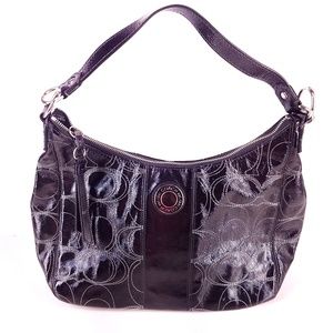Coach | Patent Black Stitched Monogram Bag